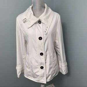 MARCONA Reversible plaid or white spring jacket coat size medium heritage print